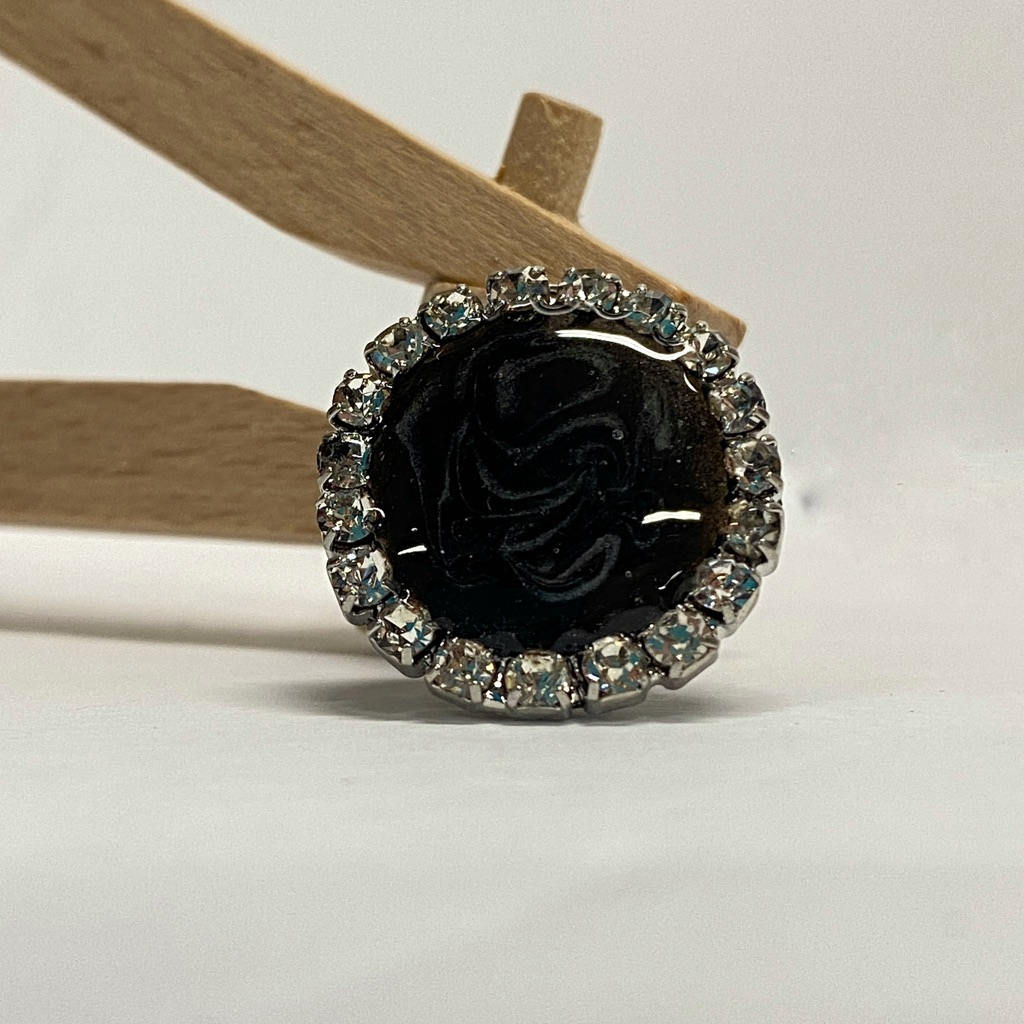 Handmade Fluid Resin Art Rhinestone Pendant